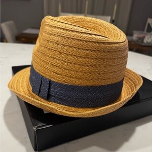 Yellow and Blue Men's Straw Hat